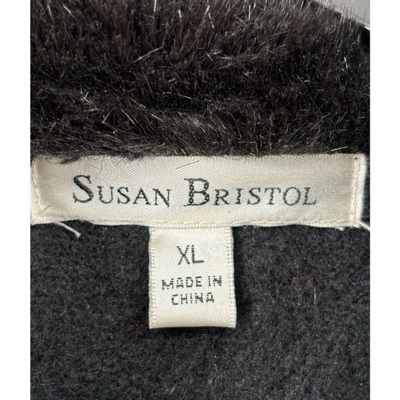 Susan Bristol Full Zip Textured Jacket Faux Fur Collar Fleece Lined XL Outdoors - Picture 9 of 11